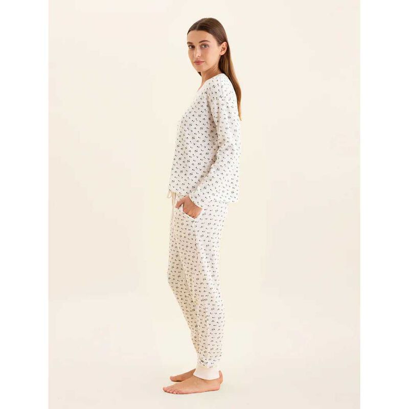 Papinelle Super Soft Waffle V-Neck Ls Top & Jogger image number 1